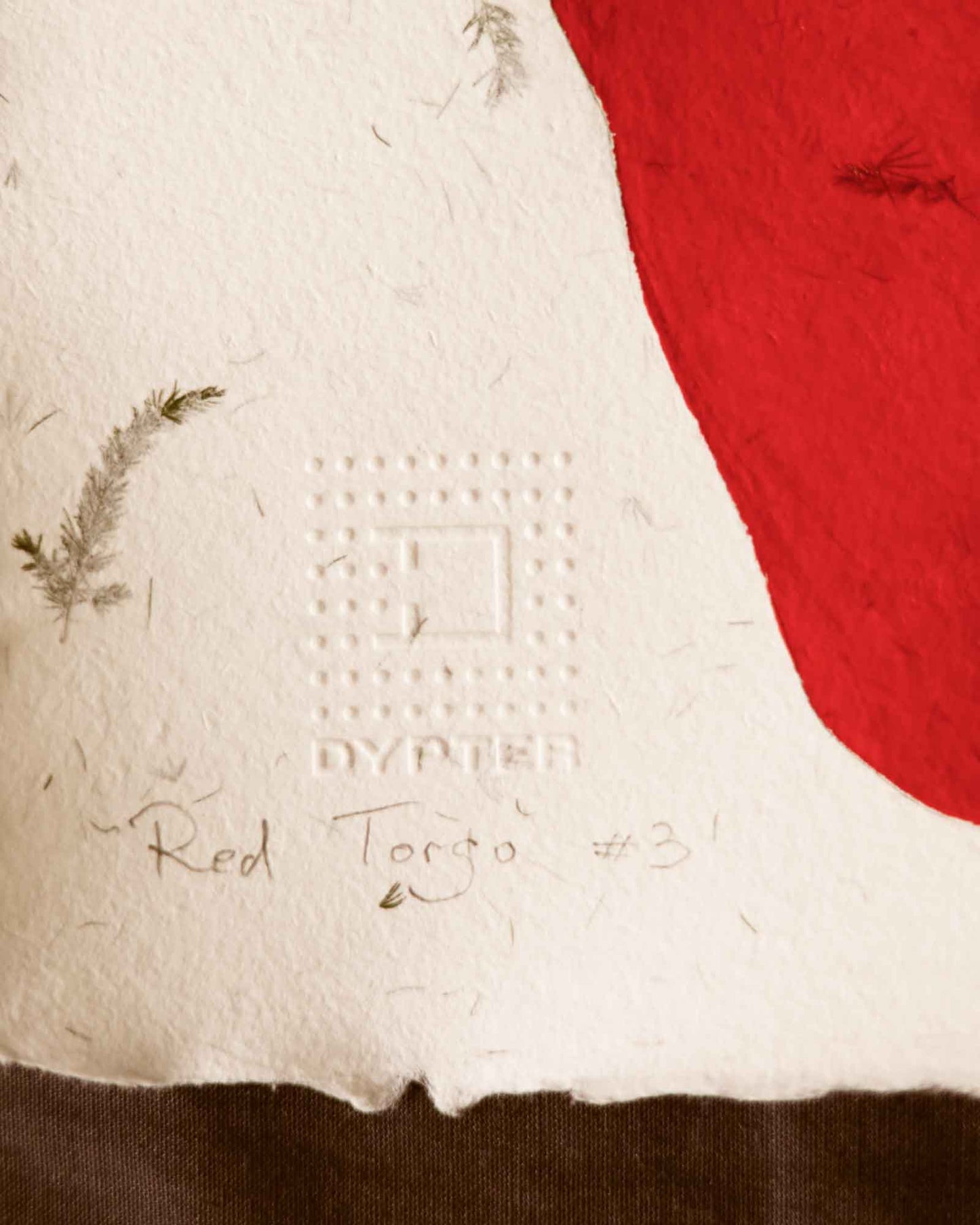 Red Torso Num 3. Original figurative drawing - logo dypter