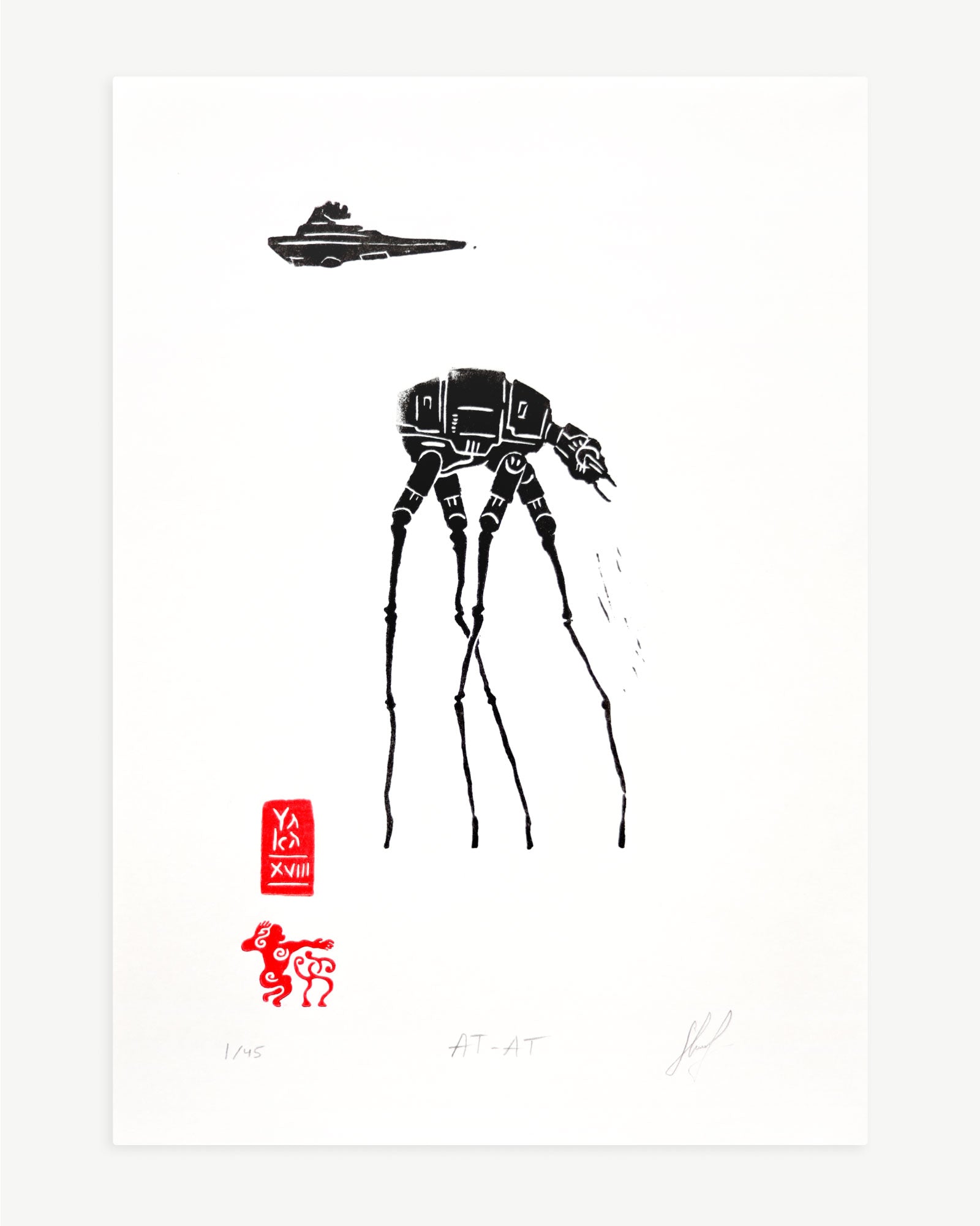 AT-AT. Limited edition linocut