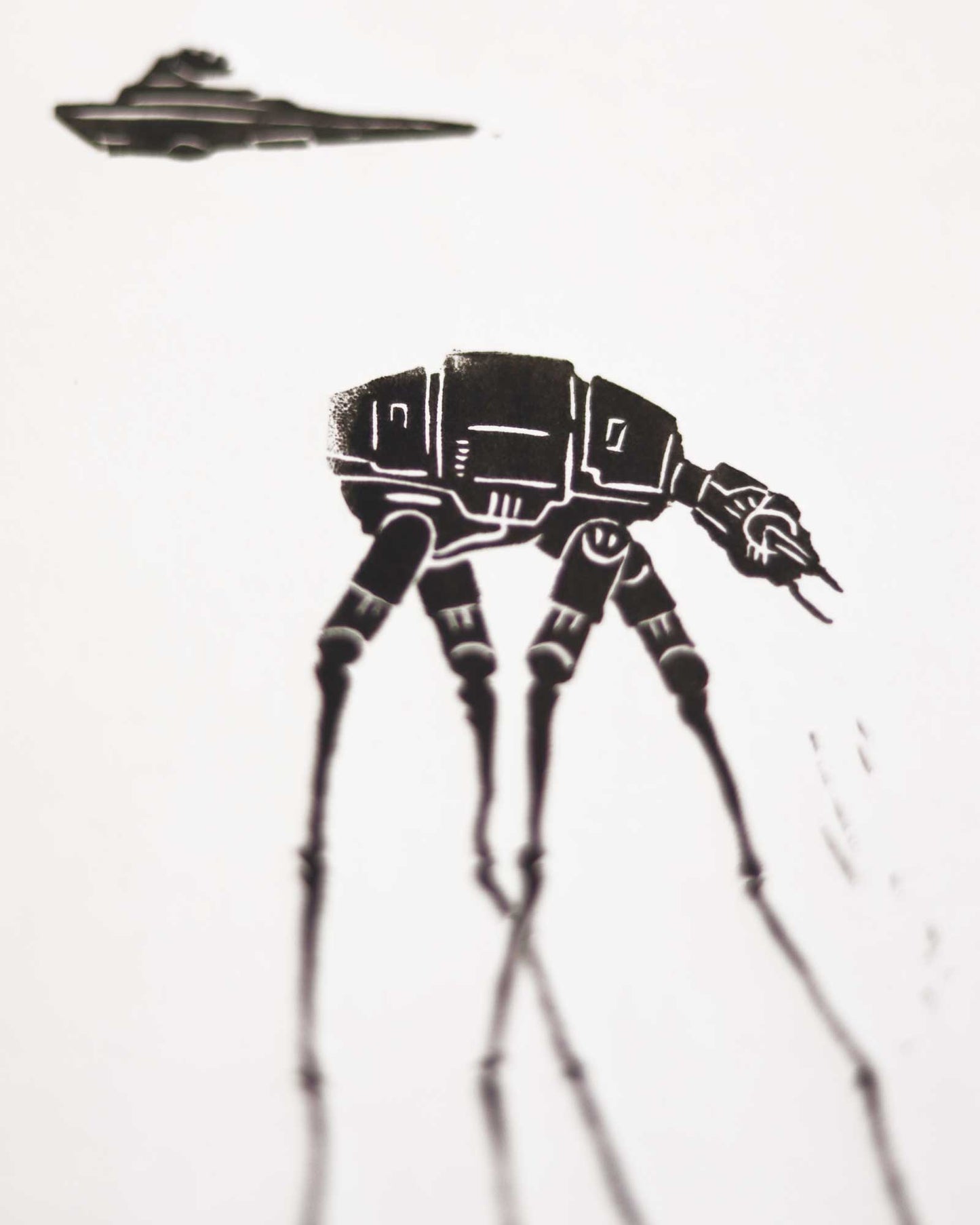 AT-AT. Limited edition linocut - fragment - 1