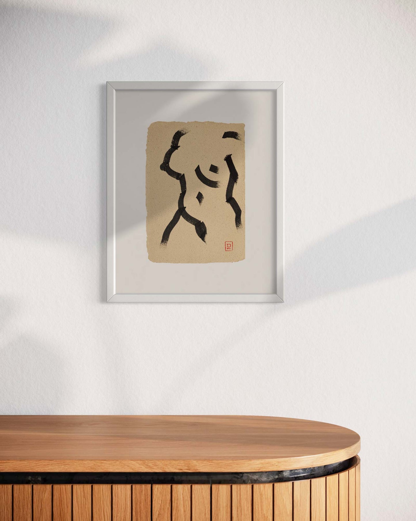 Eluding images №2. Original figurative drawing - in an interior